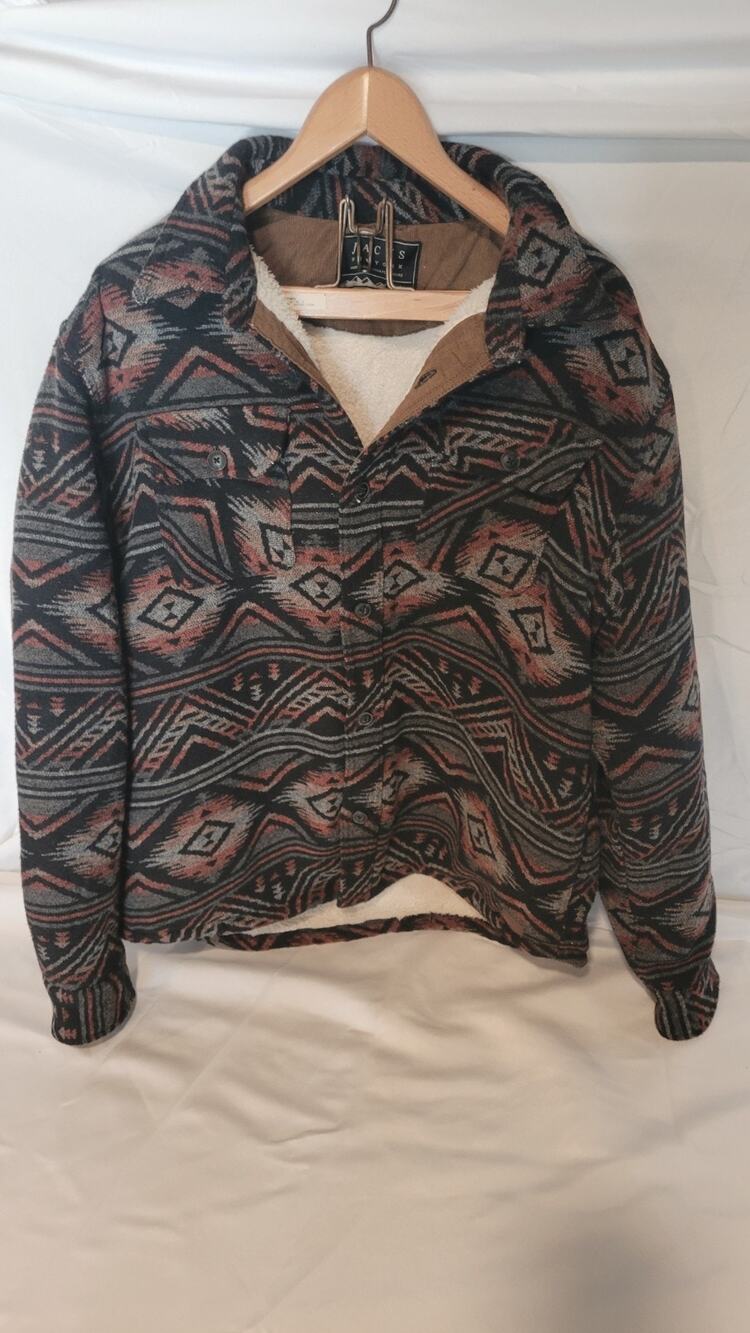 Jachs New York Men's XL Sherpa Lined Jacket Aztec Southwestern Outdoor Coat
